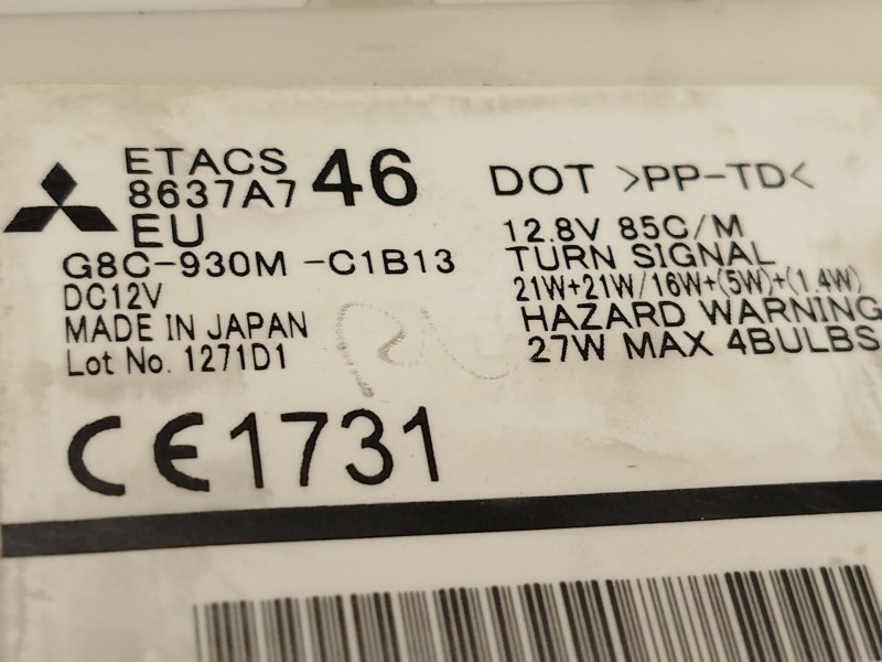 Recambio de caja reles / fusibles para peugeot ion electric referencia OEM IAM 8637A746  