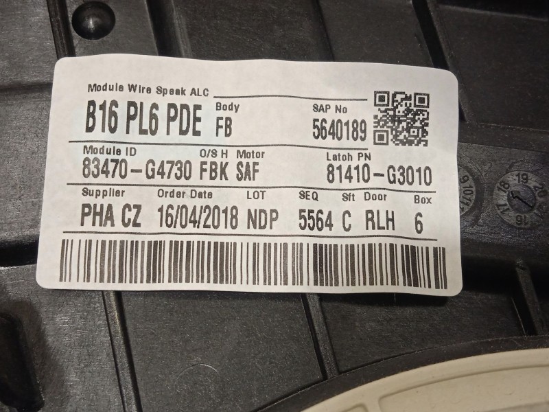 Recambio de elevalunas trasero izquierdo para hyundai i30 (pde, pd, pden) 1.0 t-gdi referencia OEM IAM 83450G4710  