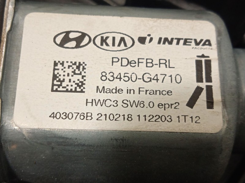 Recambio de elevalunas trasero izquierdo para hyundai i30 (pde, pd, pden) 1.0 t-gdi referencia OEM IAM 83450G4710  