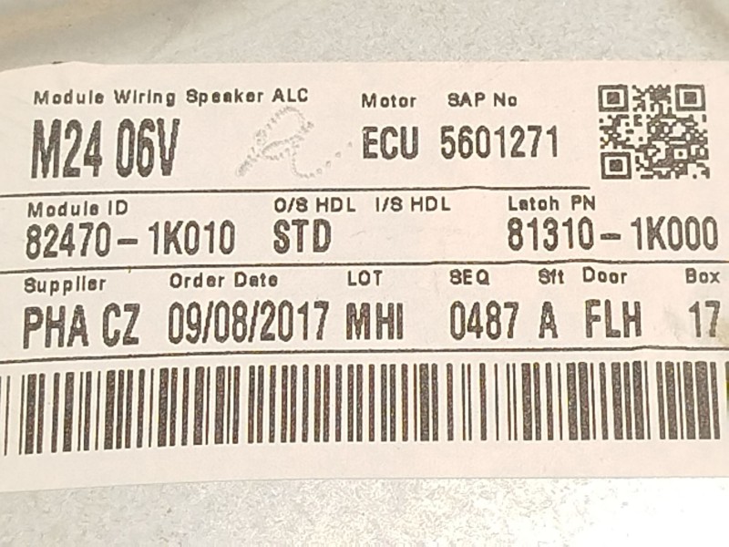 Recambio de elevalunas delantero izquierdo para hyundai ix20 1.6 cat referencia OEM IAM 824701K010 824501P010 