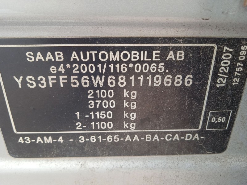 saab 9-3 station wagon (e50) del año 2008