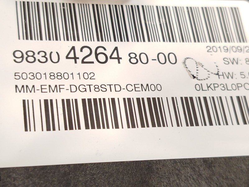 Recambio de pantalla multifuncion para peugeot rifter 1.2 puretech 110 referencia OEM IAM 9830426480  