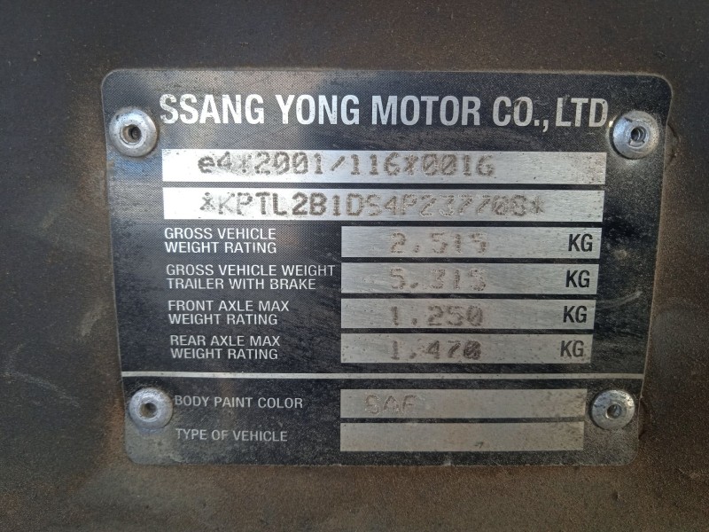 ssangyong korando (kj) del año 2005