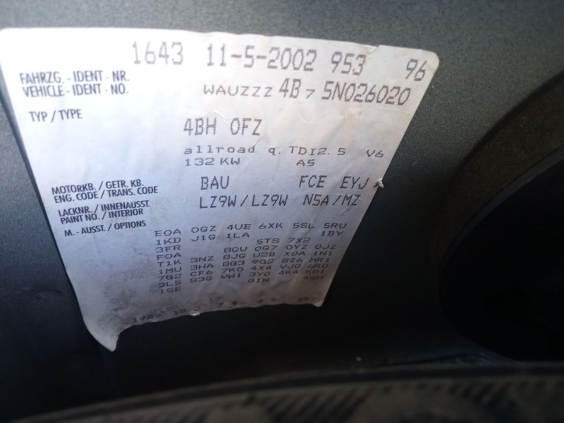 audi allroad c5 (4bh) del año 2005