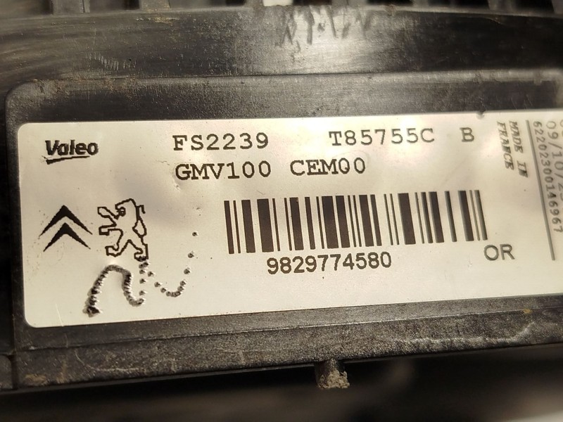 Recambio de electroventilador para citroën c3 iii (sx) 1.2 puretech 82 referencia OEM IAM 9829774580  