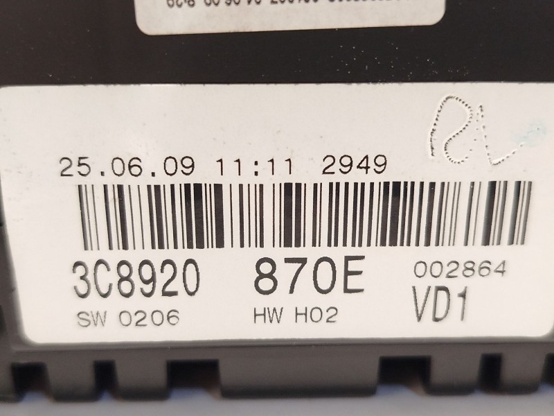 Recambio de cuadro instrumentos para volkswagen passat cc b6 (357) 2.0 tdi referencia OEM IAM 3C8920870E  