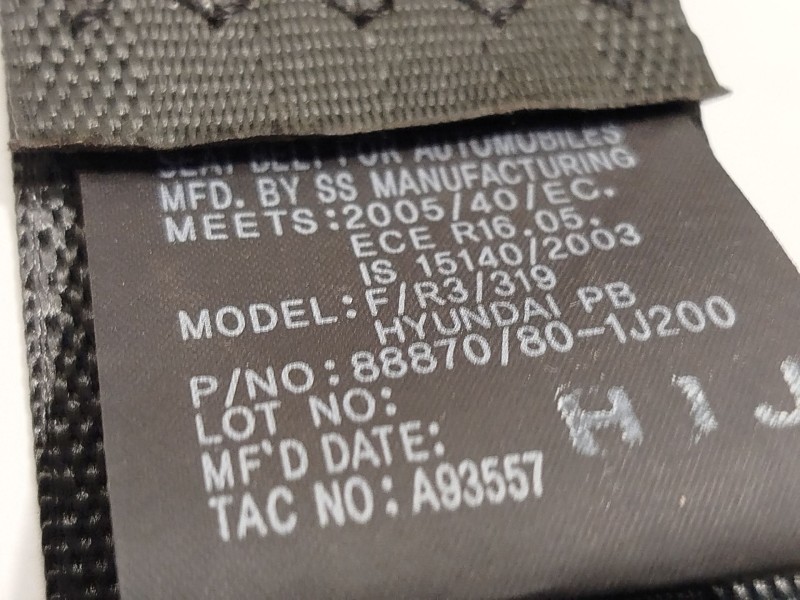 Recambio de cinturon seguridad delantero izquierdo para hyundai i20 i (pb, pbt) 1.2 referencia OEM IAM 888701J200 888701J200OM 