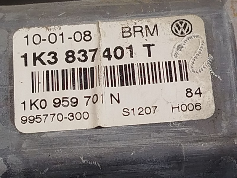 Recambio de elevalunas delantero izquierdo para volkswagen golf v (1k1) 1.4 tsi referencia OEM IAM 1K3837461B 1K3837401T 