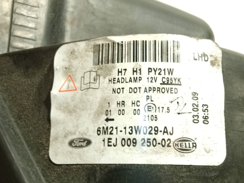 Recambio de faro derecho para ford s-max (wa6) 2.0 tdci referencia OEM IAM 6M2113W029AJ 1791503 1EJ00925002