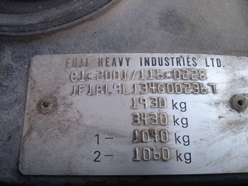 subaru legacy iv (bl) del año 2003