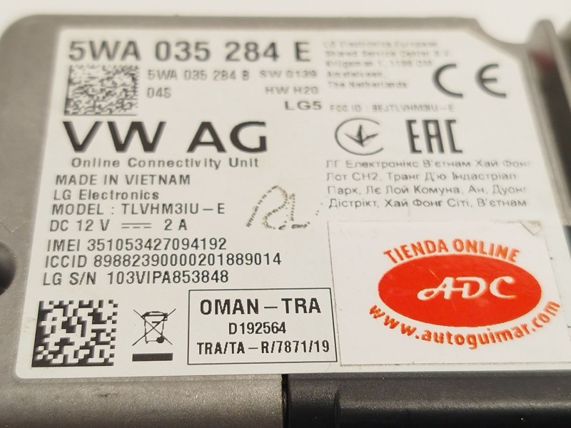 Recambio de modulo electronico para volkswagen t-cross (c11, d31) 1.0 tsi referencia OEM IAM 5WA035284E  