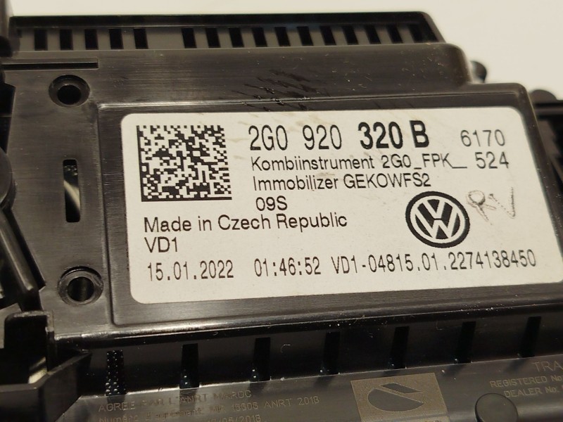 Recambio de cuadro instrumentos para volkswagen t-cross (c11, d31) 1.0 tsi referencia OEM IAM 2G0920320B  A2C0788200101