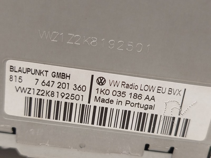 Recambio de sistema audio / radio cd para volkswagen passat b6 (3c2) 2.0 tdi referencia OEM IAM 1K0035186AA  