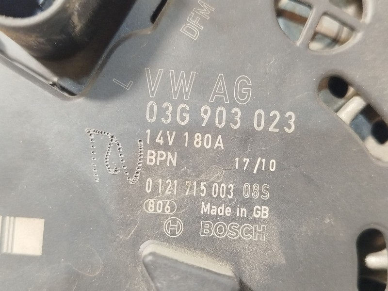 Recambio de alternador para volkswagen passat b6 (3c2) 2.0 tdi referencia OEM IAM 03G903023  0121715003
