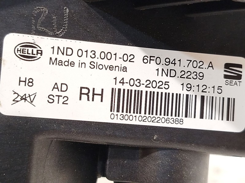 Recambio de faro antiniebla derecho para seat ibiza v (kj1, kjg) 1.0 tsi referencia OEM IAM 6F0941702A  