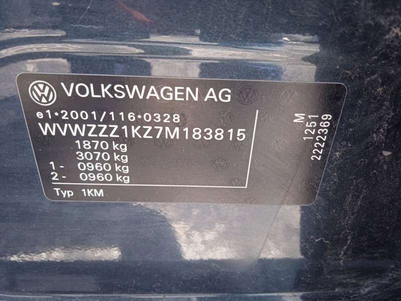 volkswagen jetta iii (1k2) del año 2007