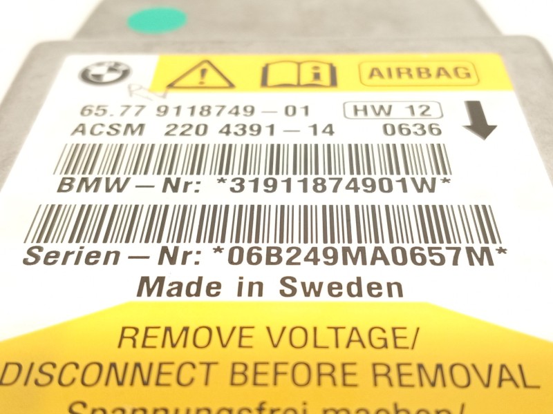 Recambio de centralita airbag para bmw 5 (e60) 520 d referencia OEM IAM 65779118749  