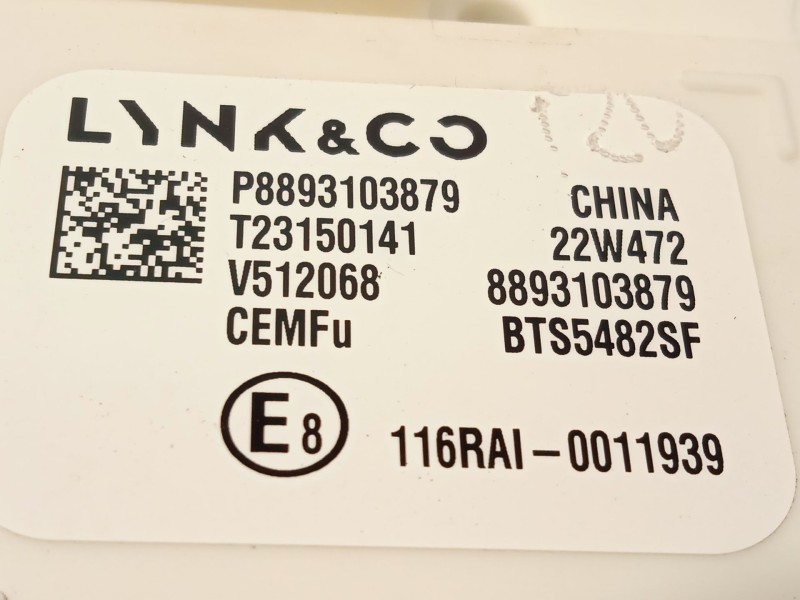 Recambio de centralita confort para lynk & co 01 phev referencia OEM IAM 8893103879  P8893103879