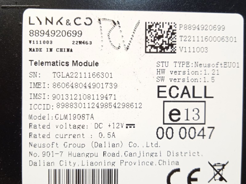 Recambio de modulo electronico para lynk & co 01 phev referencia OEM IAM 8894920699  P8894920699