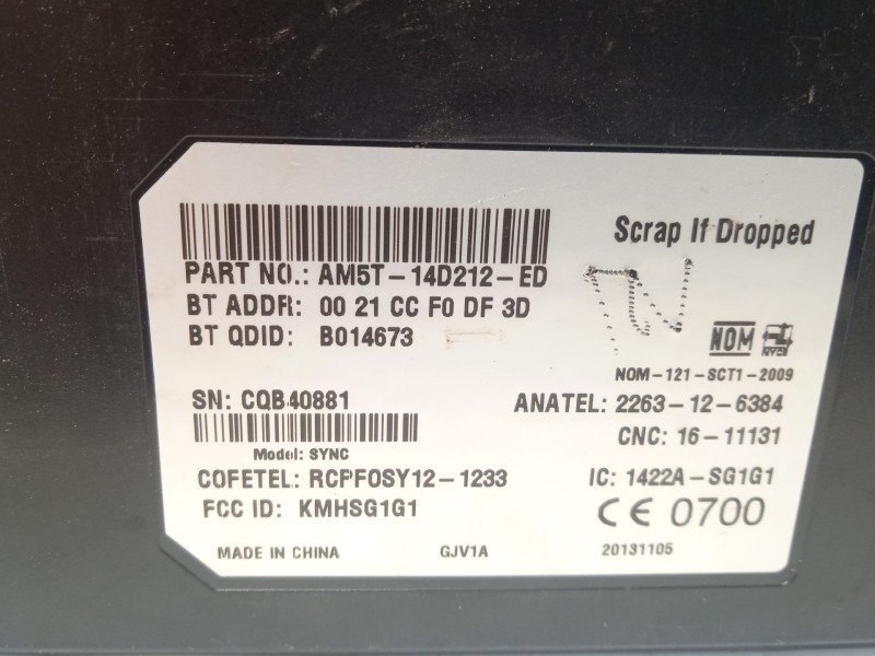 Recambio de modulo electronico para ford focus iv (hn) 1.0 ecoboost referencia OEM IAM AM5T14D212ED 2016484 