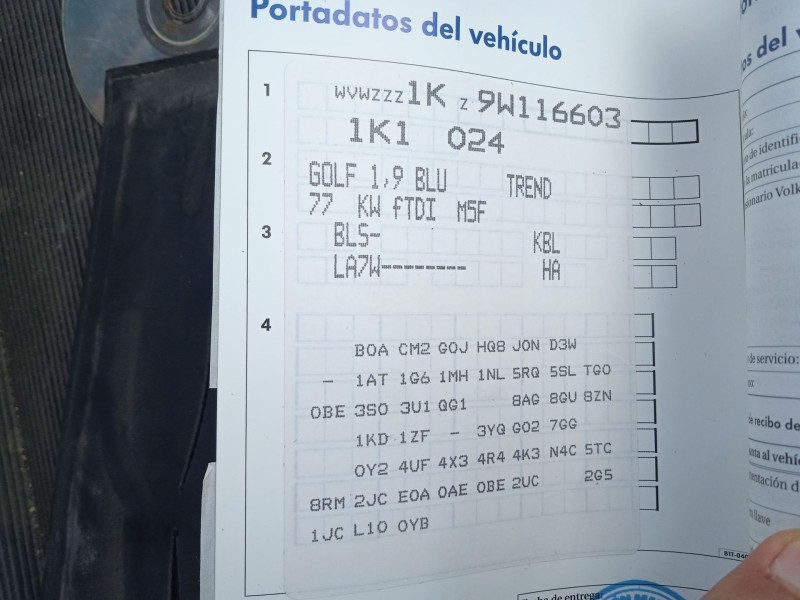 volkswagen golf v (1k1) del año 2008