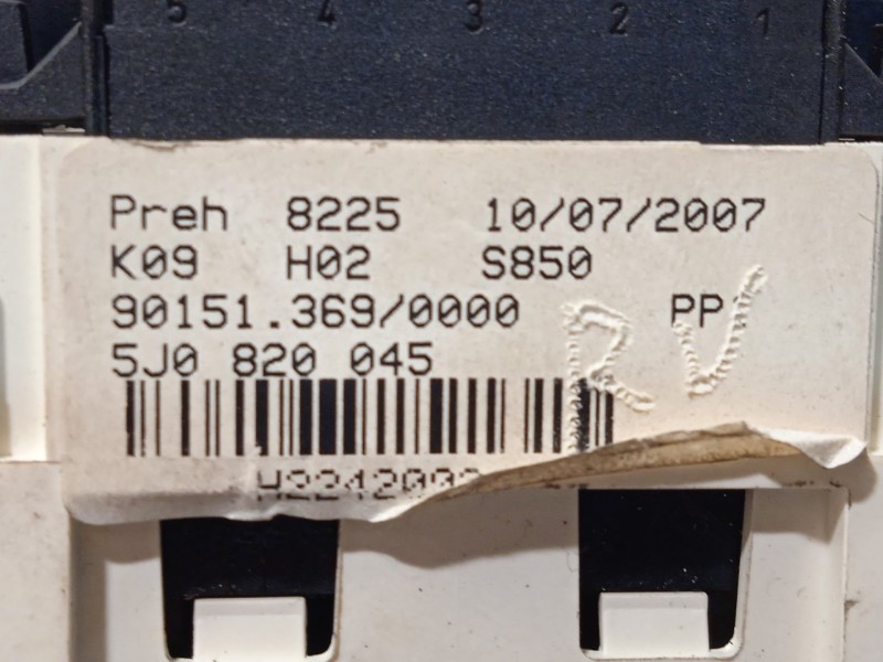 Recambio de mando climatizador para skoda fabia ii (542) 1.4 referencia OEM IAM 5J0820045 5J08200459B9 