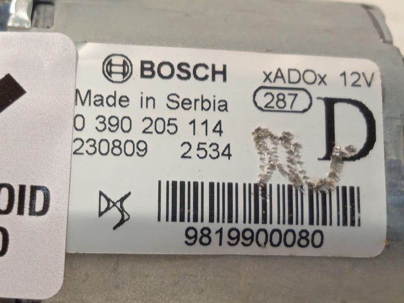 Recambio de motor limpia trasero para opel mokka 1.2 (76) referencia OEM IAM 9819900080  0390205114