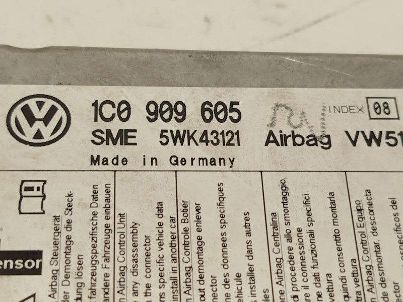 Recambio de centralita airbag para seat alhambra (7v8, 7v9) 1.9 tdi referencia OEM IAM 1C0909605 1C090960501D 5WK43121