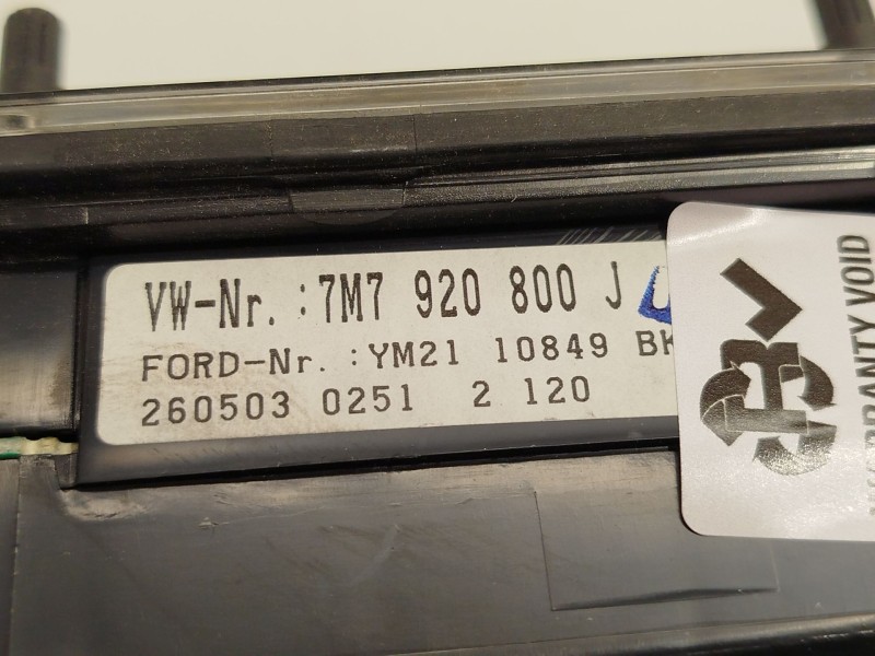 Recambio de cuadro instrumentos para seat alhambra (7v8, 7v9) 1.9 tdi referencia OEM IAM 7M7920800J  