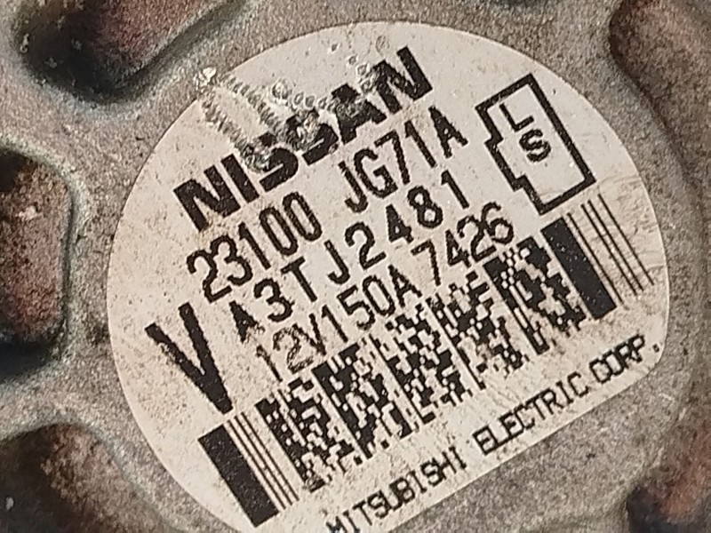 Recambio de alternador para nissan x-trail ii (t31) 2.0 dci 4x4 referencia OEM IAM 23100JG71A  A3TJ2481