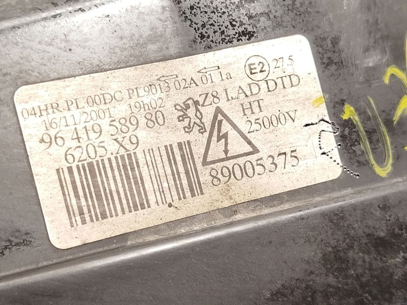 Recambio de faro derecho para peugeot 607 (9d, 9u) 2.2 hdi referencia OEM IAM 9641958980 620659 89005375