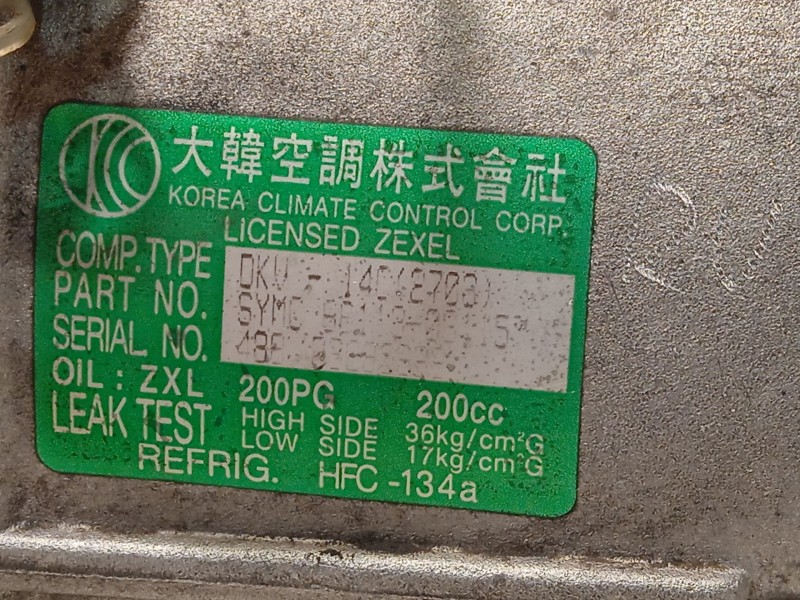 Recambio de compresor aire acondicionado para ssangyong korando (kj) 2.9 td referencia OEM IAM 6611303115  