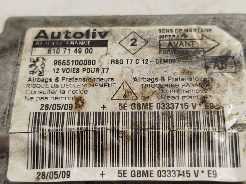 Recambio de centralita airbag para peugeot 308 i (4a_, 4c_) 1.6 16v referencia OEM IAM 9665100080  610714900