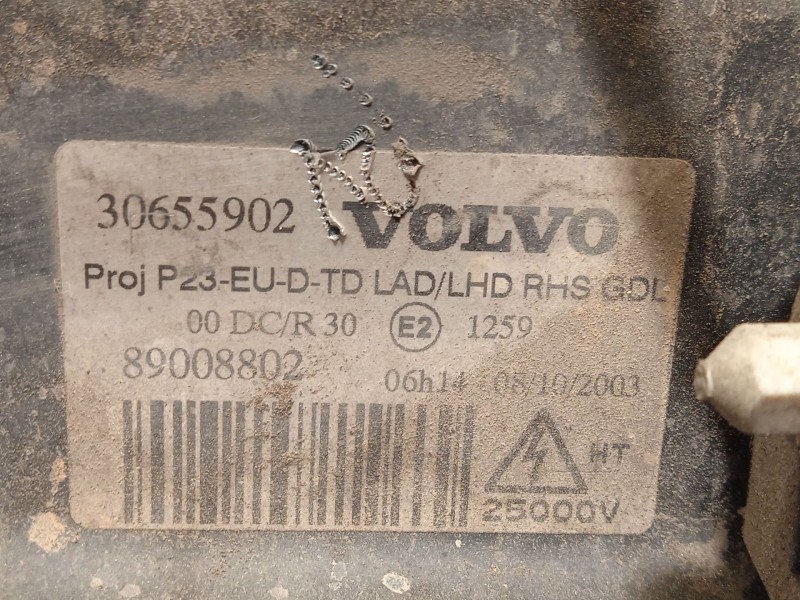 Recambio de faro derecho para volvo s80 i (184) d5 referencia OEM IAM 30655902  89008802