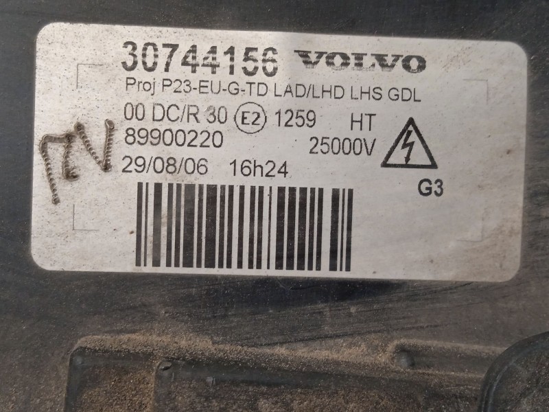 Recambio de faro izquierdo para volvo s80 i (184) d5 referencia OEM IAM 30744156  89900220