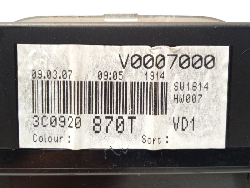 Recambio de cuadro instrumentos para volkswagen passat b6 (3c2) 2.0 fsi referencia OEM IAM 3C0920870T 3C0920870TZ02 A2C53144888