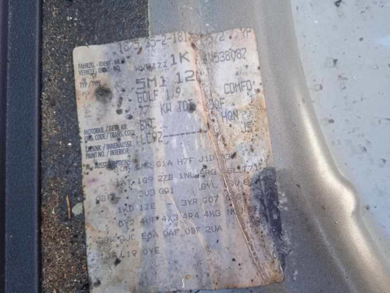 volkswagen golf v (1k1) del año 2005