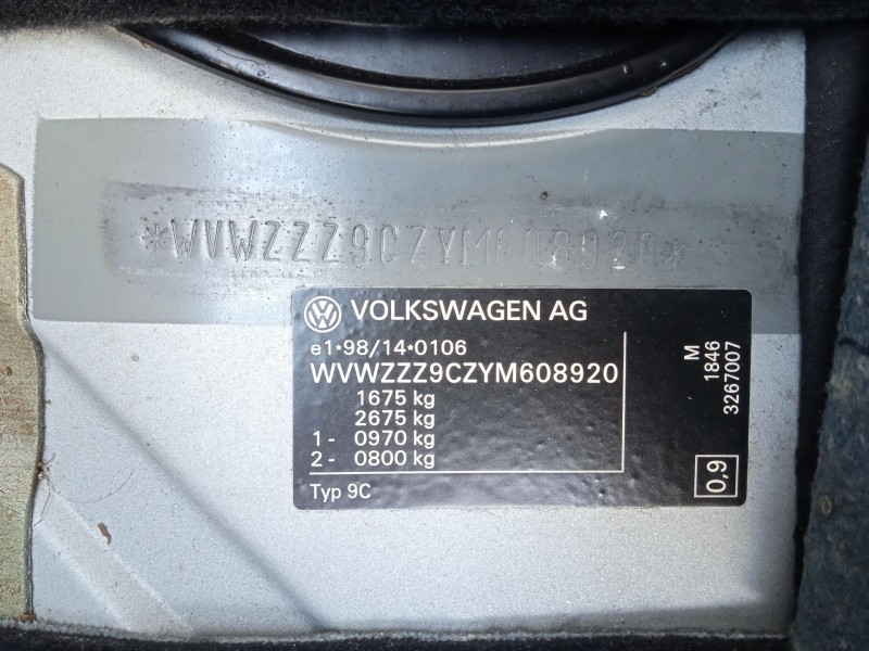 volkswagen new beetle (9c1, 1c1) del año 1999