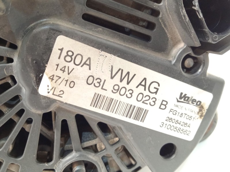 Recambio de alternador para volkswagen passat cc b6 (357) 2.0 tdi referencia OEM IAM 03L903023B  FG18T051