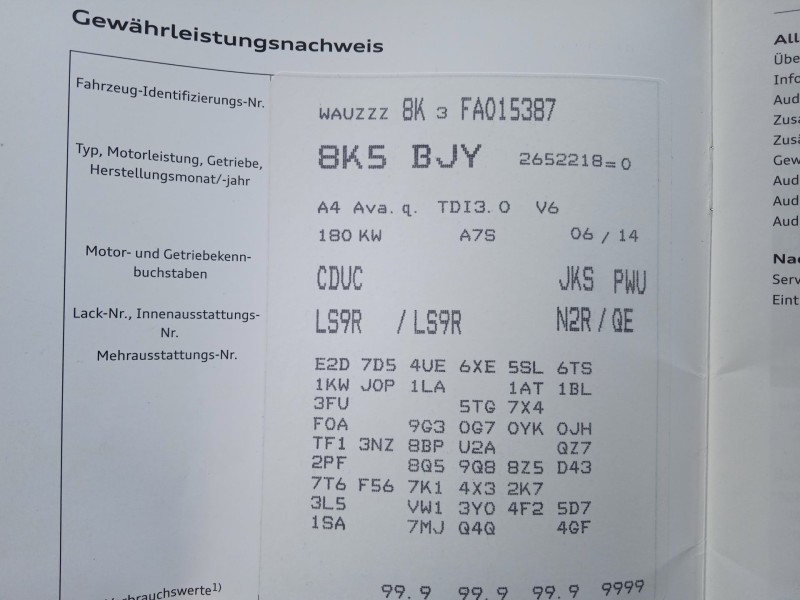 audi a4 b8 avant (8k5) del año 2014