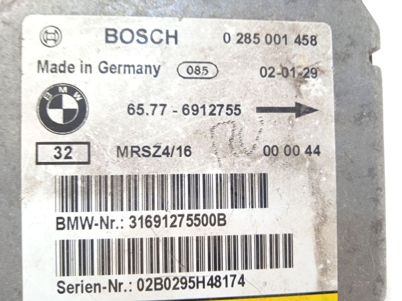 Recambio de centralita airbag para bmw x5 (e53) 3.0 d referencia OEM IAM 6912755 65776912755 0285001458
