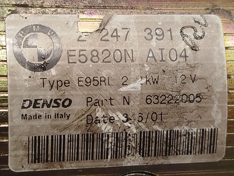 Recambio de motor arranque para bmw x5 (e53) 3.0 d referencia OEM IAM 2247391 12412247391 63222005