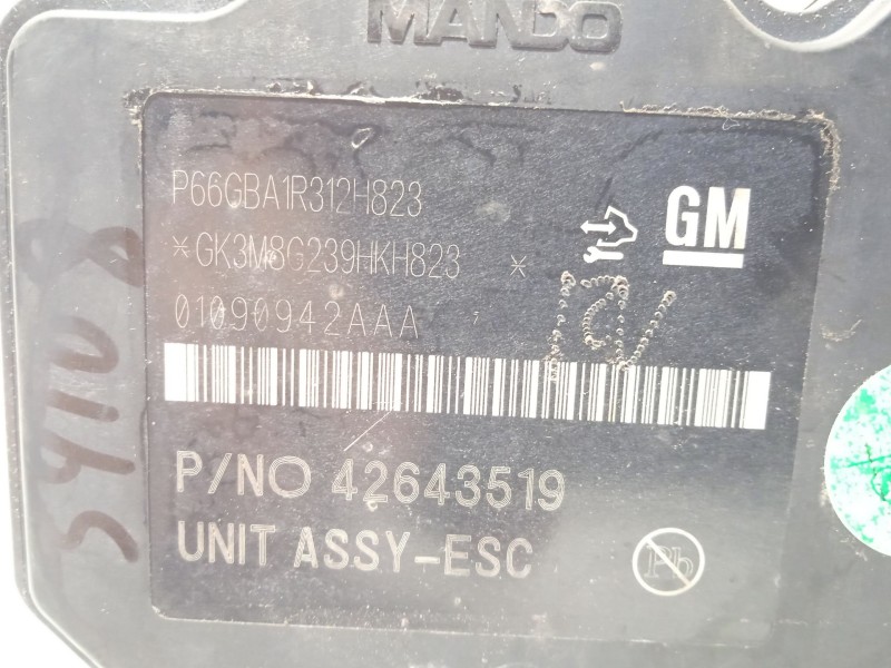 Recambio de abs para opel mokka / mokka x (j13) 1.4 (_76) referencia OEM IAM 42643519 01090942AAA 688250455