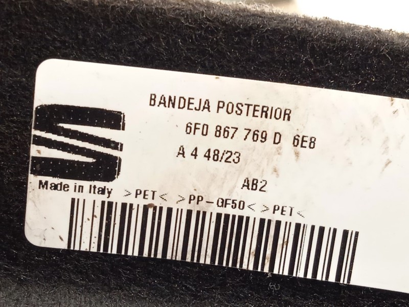 Recambio de bandeja trasera para seat ibiza v (kj1, kjg) 1.0 tsi referencia OEM IAM 6F0867769D 6F0867769D6E8 