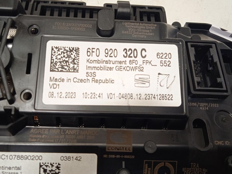 Recambio de cuadro instrumentos para seat ibiza v (kj1, kjg) 1.0 tsi referencia OEM IAM 6F0920320C  