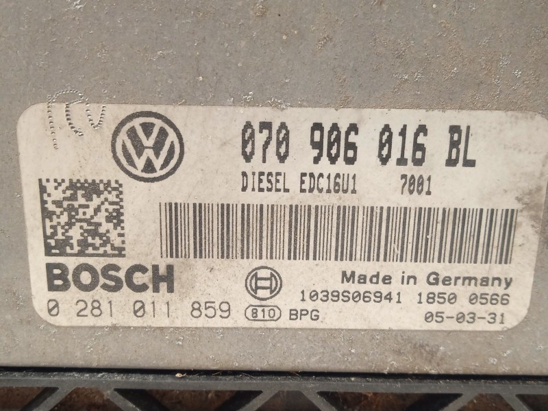 Recambio de centralita motor uce para volkswagen touareg (7la) 2.5 tdi referencia OEM IAM 070906016BL  0281011859