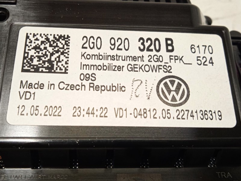 Recambio de cuadro instrumentos para volkswagen t-cross (c11, d31) 1.0 tsi referencia OEM IAM 2G0920320B  A3C0788200101