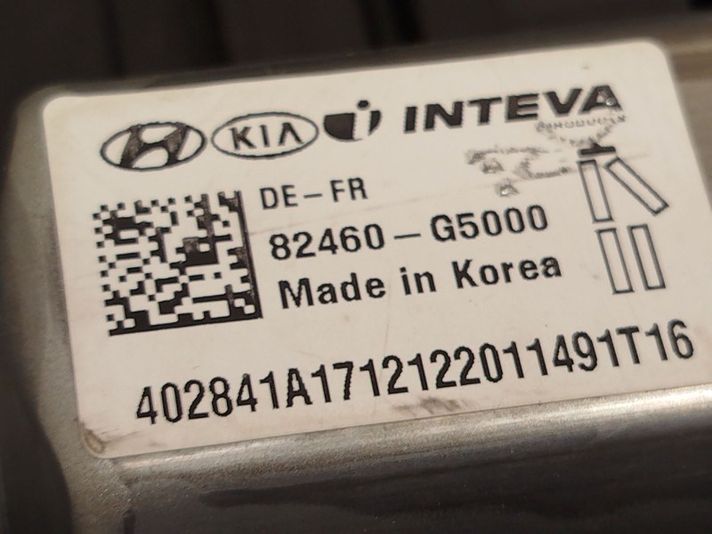 Recambio de elevalunas delantero derecho para kia niro i (de) 1.6 gdi hybrid referencia OEM IAM 82480G5100 82460G5000 