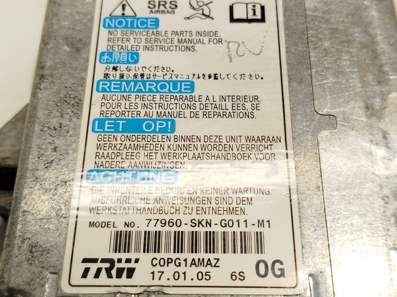 Recambio de centralita airbag para honda cr-v ii (rd_) 2.2 ctdi (rd9) referencia OEM IAM 77960SKNG011M1  