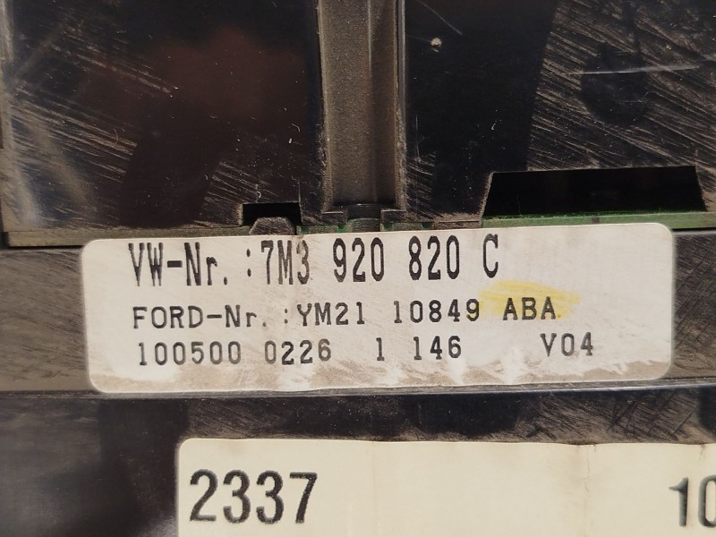 Recambio de cuadro instrumentos para volkswagen sharan (7m8, 7m9, 7m6) 2.0 referencia OEM IAM 7M3920820C YM2110849ABA 